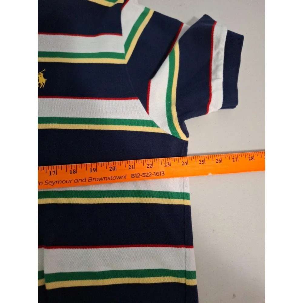 Polo Ralph‎ Lauren XL Striped Colorful Short Sleeve Polo Shirt Knit Cotton